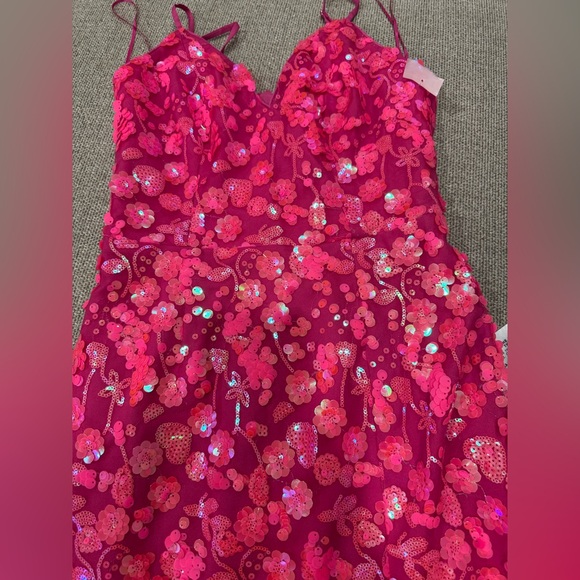 New Dress the Population Anastasia Sequin Floral Cocktail Midi Dress Small - Picture 6 of 7